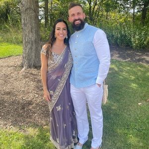 Dusty Purple Embroidered Saree